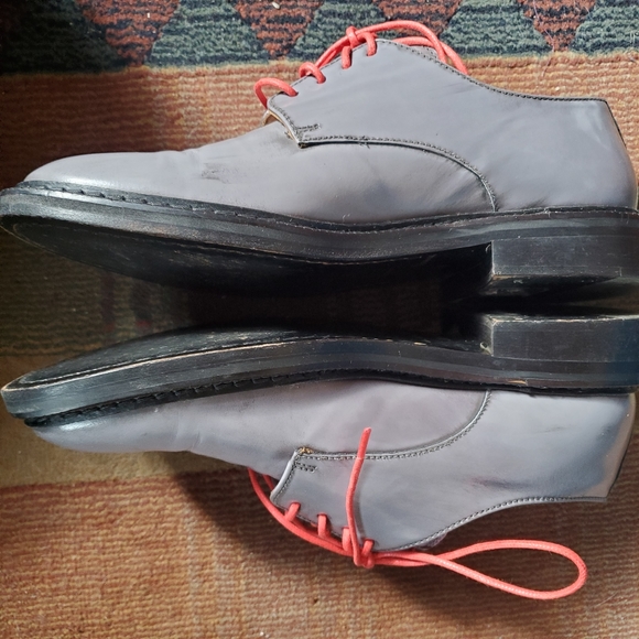 Adolfo Carli Light Gray Oxfords Sz 38 w/ Red-orange Laces - Picture 7 of 7